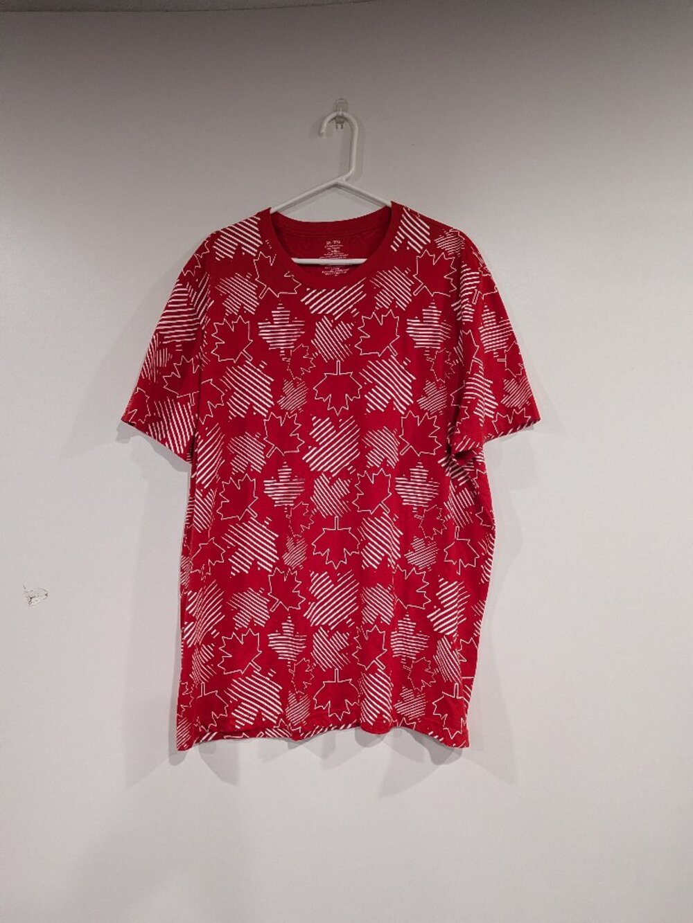 Canada Day All Over Print Tee Red White Size 2XL